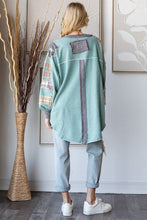 Load image into Gallery viewer, Oli & Hali Rock & Roll Patched Pullover Top in Sage