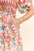 Load image into Gallery viewer, Davi & Dani Boho Floral Print Chiffon Maxi Dress in White Red