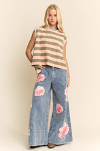 Load image into Gallery viewer, Davi & Dani Contrasting Striped Sleeveless Top in Apricot Olive