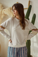 Load image into Gallery viewer, LovLov Terry Knit Sweatshirt with Multi Color Retro Stripes in Oatmeal