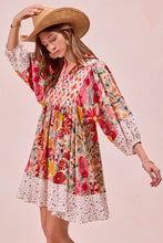 Load image into Gallery viewer, BiBi Mix N Match Print Mini Dress in Rose Mix