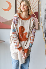 Load image into Gallery viewer, Oli & Hali Rock & Roll Patched Pullover Top in Oatmeal