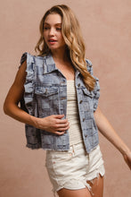 Load image into Gallery viewer, BiBi Vintage Washed Gingham Vest in Denim