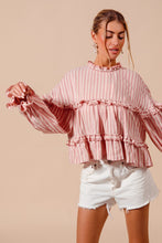 Load image into Gallery viewer, So Me Variegated Stripe Reversible Flowy Boho Top in Blush ON ORDER