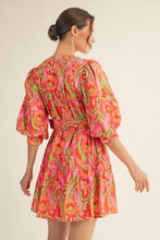 Load image into Gallery viewer, Jodifl Geo Floral Belted Dress in Multi