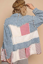 Load image into Gallery viewer, POL OVERSIZED Mixed Fabric Jacket in Denim