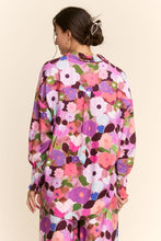 Load image into Gallery viewer, Davi & Dani Floral Print Button Down Top in Berry Pink
