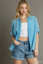 Load image into Gallery viewer, Umgee Gauze Button Down Top in Aqua