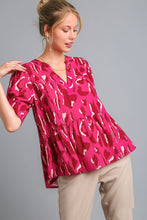 Load image into Gallery viewer, Umgee Multi Color Leopard Print Top in Magenta