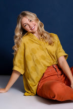 Load image into Gallery viewer, Umgee Textured Fabric Button Down Top in Golden Kiwi