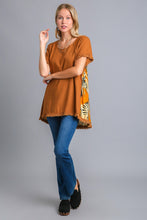 Load image into Gallery viewer, Umgee Satin Back Zebra Print Top in Ochre