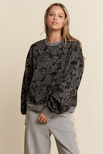Load image into Gallery viewer, J.nna Textured Floral Print Sweater in Black