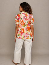 Load image into Gallery viewer, FATE Bold Floral Print Babydoll Top in Blush Multi