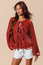 Load image into Gallery viewer, So Me Velvet Babydoll Top in Carmine