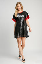 Load image into Gallery viewer, Umgee Round Neck Mini Dress GAME DAY STYLE in Black