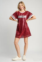 Load image into Gallery viewer, Umgee Round Neck Mini Dress GAME DAY STYLE in Burgundy