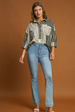 Load image into Gallery viewer, Umgee Striped Eyelet Top in Black