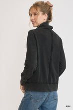 Load image into Gallery viewer, Umgee Mineral Washed Half Zip Up Top in Ash