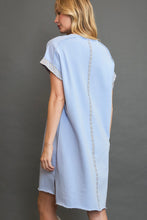 Load image into Gallery viewer, Umgee French Terry Peace Mini Dress in Periwinkle