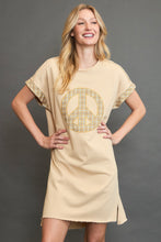 Load image into Gallery viewer, Umgee French Terry Peace Mini Dress in Natural