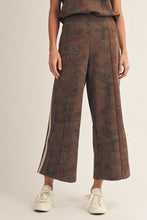 Load image into Gallery viewer, Jodifl Color Rib Band Side Accent Wide Leg Floral Pants in Brown