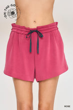 Load image into Gallery viewer, Umgee Double Tucked Cupro Drawstring Shorts in Rose