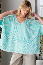 Load image into Gallery viewer, Oli & Hali OVERSIZED Connected Hearts Top in Aqua