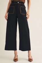 Load image into Gallery viewer, Jodifl Stitch Accent Wide Leg Solid Pants in Black