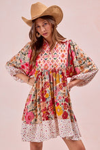 Load image into Gallery viewer, BiBi Mix N Match Print Mini Dress in Rose Mix
