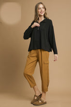 Load image into Gallery viewer, Umgee Half Zip Pullover Top in Black