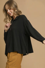 Load image into Gallery viewer, Umgee Half Zip Pullover Top in Black