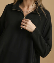 Load image into Gallery viewer, Umgee Half Zip Pullover Top in Black