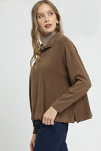Load image into Gallery viewer, Umgee Half Zip Pullover Top in Brown