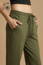 Load image into Gallery viewer, Umgee Elastic Drawstring Joggers in Moss