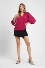 Load image into Gallery viewer, Umgee Solid Color Textured Top in Crimson
