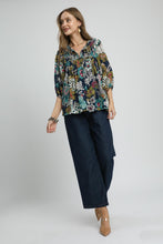 Load image into Gallery viewer, Umgee Floral Print Top in Navy