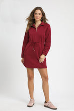 Load image into Gallery viewer, Umgee Cable Knit Mini Dress in Burgundy