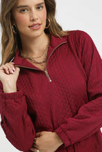 Load image into Gallery viewer, Umgee Cable Knit Mini Dress in Burgundy