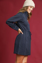 Load image into Gallery viewer, Umgee Cable Knit Mini Dress in Midnight