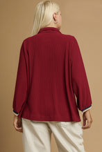 Load image into Gallery viewer, Umgee Ribbed Knit Half Zip Pullover Top in Burgundy
