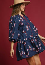 Load image into Gallery viewer, Umgee Floral Print Mini Dress in Midnight Mix