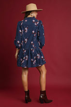 Load image into Gallery viewer, Umgee Floral Print Mini Dress in Midnight Mix