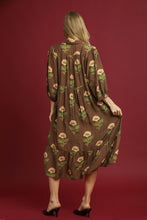 Load image into Gallery viewer, Umgee Floral Print Tiered Maxi Dress in Brown Mix