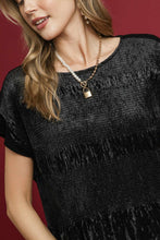 Load image into Gallery viewer, Umgee Velvet Smocked Top in Black
