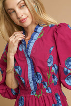 Load image into Gallery viewer, Umgee Floral Print Midi Dress in Berry Mix