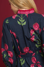 Load image into Gallery viewer, Umgee Floral Print Midi Dress in Navy Mix