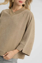 Load image into Gallery viewer, Umgee Solid Color Textured Knit Top in Taupe