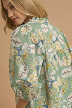 Load image into Gallery viewer, Umgee Mixed Floral Print Top in Sage Mix