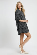 Load image into Gallery viewer, Umgee Leopard Jacquard Print Mini Dress in Charcoal