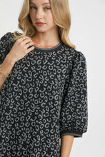 Load image into Gallery viewer, Umgee Leopard Jacquard Print Mini Dress in Charcoal